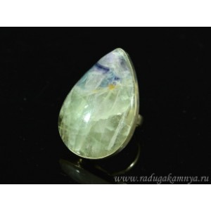 Кольцо из флюорита " Капля " 31*44мм