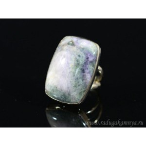 Кольцо с флюоритом прямоугольник 21*31мм