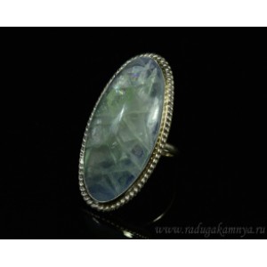 Кольцо с флюоритом овал 24*45мм