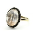 Кольцо рутиловый кварц (волосатик) " Овал " 18*21мм