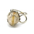 Кольцо рутиловый кварц (волосатик)16*17мм