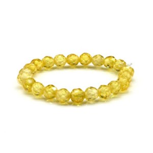 Колечко на резинке из фианитов цвет желтый (иск.)