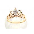 Кольцо с925 позолота и фианитами "корона" 18*10мм , 1,9гр (иск.)