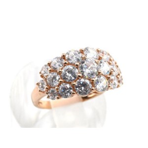 Кольцо с925 позолота и фианитами 12мм , 4,3гр. (иск.)