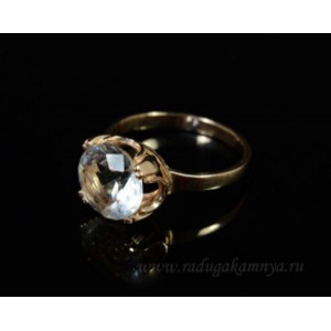 Кольцо с925 позолота и фианитами 11*10мм , 2,5гр. (иск.)