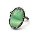 Кольцо хризопраз " Овал " 13*20мм
