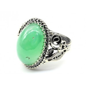 Кольцо хризопраз " Овал " 14*20мм