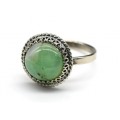 Кольцо хризопраз " Круг " 14мм