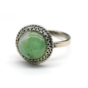 Кольцо хризопраз " Круг " 14мм