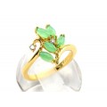 Кольцо позолоченное "Лютик" с хризопразом, (иск.) Кольцо позолоченное "Лютик" с хризопразом, (иск.)