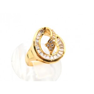 Кольцо  циркон белый ракушка  (иск.)