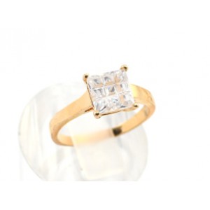 Кольцо  циркон белый 3х3  (иск.)