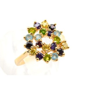 Кольцо женское "Улитка" с цирконом мульти, (иск.) Кольцо женское "Улитка" с цирконом мульти, (иск.)