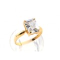 Кольцо циркон белый  квадрат   (иск.)
