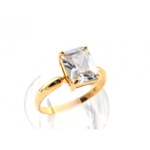 Кольцо циркон белый  квадрат   (иск.)