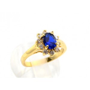 Кольцо циркон синий малый овал в цирконах (иск.) Кольцо циркон синий малый овал в цирконах (иск.)