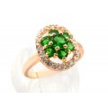 Кольцо женское "Екатерина" с цирконом зелёным, (иск.) Кольцо женское "Екатерина" с цирконом зелёным, (иск.)