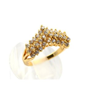 Кольцо с цирконом белым "3ряда" (иск.) Кольцо с цирконом белым "3ряда" (иск.)