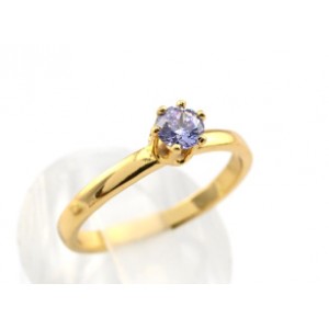 Кольцо циркон сиреневый малый круг  (иск.)