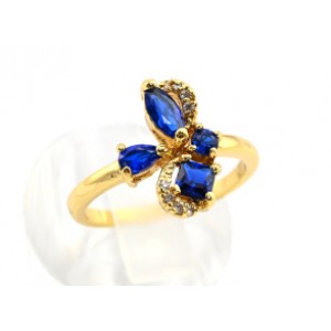 Кольцо циркон синий мотылёк  (иск.)