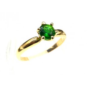 Кольцо женское "Круг" с цирконом зелёным,  (иск.)