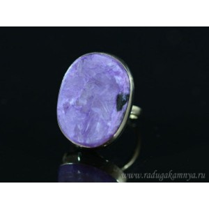 Кольцо с чароитом овал 16*30мм р-р 17.5