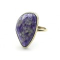 Кольцо с чароитом " Грация " 17*27мм
