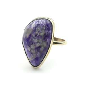 Кольцо с чароитом " Грация " 17*27мм