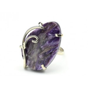 Кольцо чароит 20*30мм