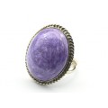 Кольцо с чароитом "Овал" 24*29мм