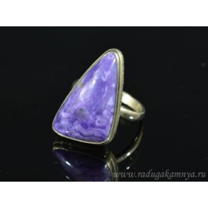 Кольцо чароит " Грация " 15*25мм