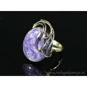 Кольцо с чароитом 18*24мм Кольцо с чароитом 18*24мм