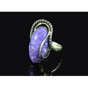 Кольцо с чароитом 16*26мм Кольцо с чароитом 16*26мм