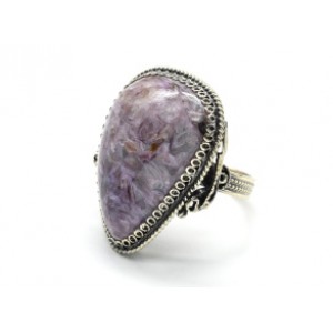 Кольцо чароит 24*34мм