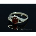 Кольцо с янтарём в посеребрении "око" 10*18мм (иск.)