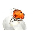 Кольцо с янтарем C925 капля 12*17мм коньячный , 2,49гр (иск.)