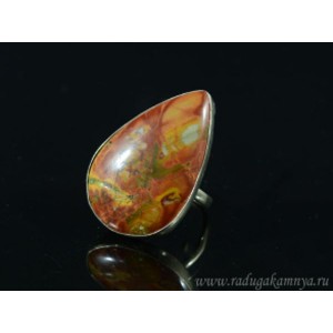 Кольцо яшма " Капля " 23*34мм