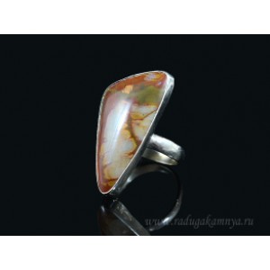 Кольцо с яшмой Пикассо " Грация " 17*34мм.