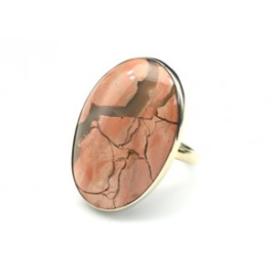 Кольцо яшма "Овал" 22*33мм