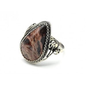 Кольцо яшма "Капля" 17*25мм