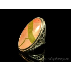 Кольцо яшма " Овал" 24*40мм.