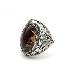 Кольцо яшма 17*27мм.