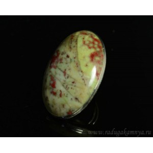 Кольцо яшма " Овал ", 31*49мм