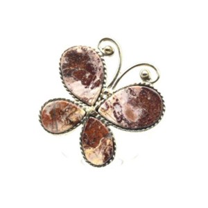 Кольцо яшма уральская " Бабочка " 26*26мм.