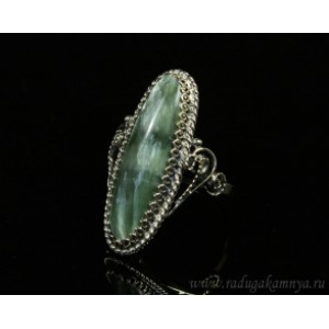 Кольцо серафинит овал, 12*30мм
