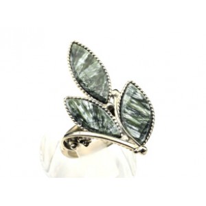 Кольцо серафинит три листика, 20*33мм.