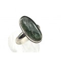 Кольцо актинолит 12*23мм.