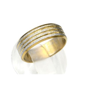 Кольцо с алмазным напылением "сахарная пыль" цвет золотистый (иск.)