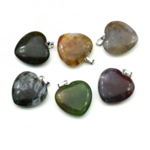 Кулон в форме Сердца 25*25мм из агата мохового Кулон в форме Сердца 25*25мм из агата мохового