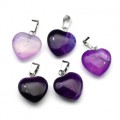 Кулон сердце из агата тонированного цвет  фиолетовый 16*16мм